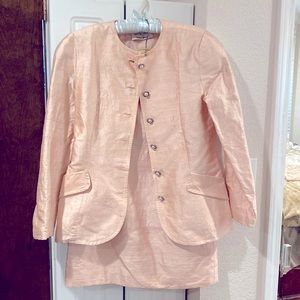 Victor Costa for Neiman Marcus pink skirt and jacket